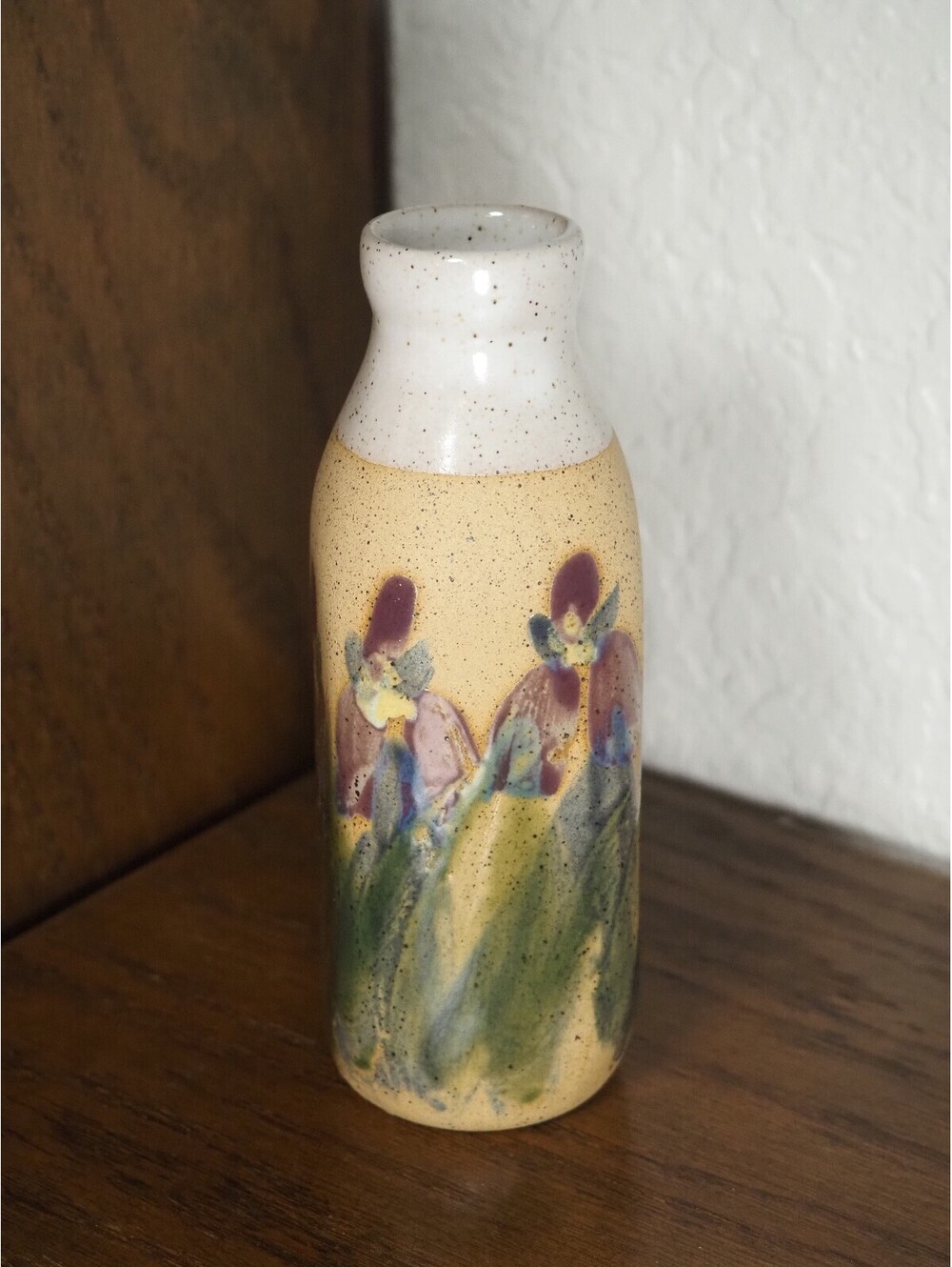 Mary Kay Spencer Lupine Pottery Bud Vase The Potter's House Maine Artist Signed